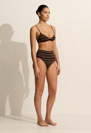 Tri Crop Top - Nutmeg Stripe - Matteau